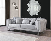Santana Silver Velvet Sofa & Loveseat - SANTANASILVER-SL