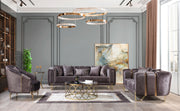 Santana Smoke Velvet Sofa & Loveseat - Gate FurnitureLiving Room Set