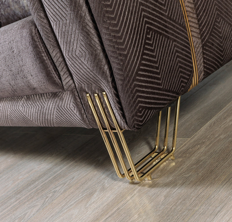 Santana Smoke Velvet Sofa & Loveseat - Gate FurnitureLiving Room Set