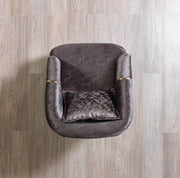 Santana Smoke Velvet Sofa & Loveseat - Gate FurnitureLiving Room Set