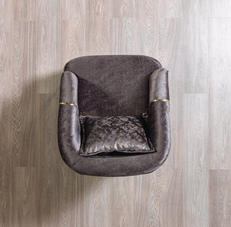 Santana Smoke Velvet Sofa & Loveseat - Gate FurnitureLiving Room Set