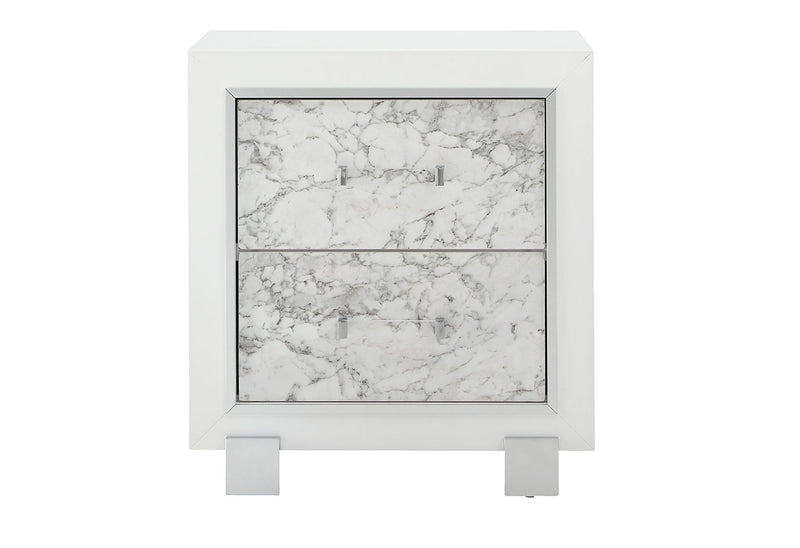 Santorini White Nightstand - Gate FurnitureNightstand