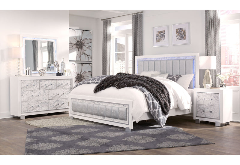 Santorini White Queen Bed - Gate FurnitureQueen Bed