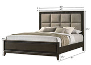 Saratoga Brown Queen Upholstered Panel Bed - Gate FurnitureQueen Bed