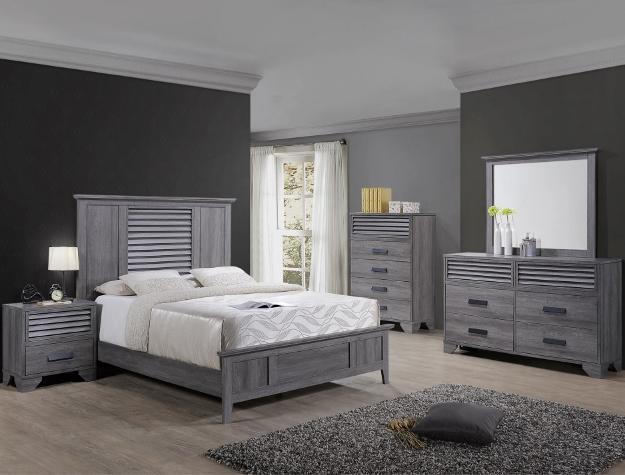 Sarter Gray King Panel Bed - Gate Furniture