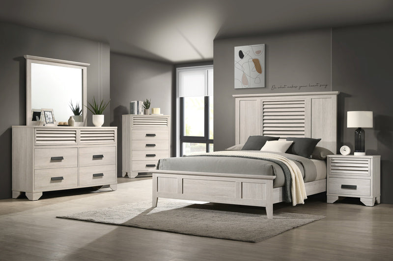 Sarter White Queen Panel Bed - Gate FurnitureQueen Bed