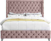 Savan Velvet King Bed Pink - Gate FurnitureKing Bed