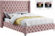 Savan Velvet Queen Bed Pink - SavanPink-Q