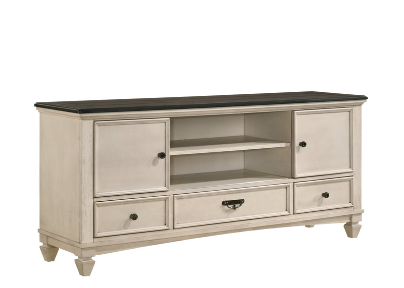 Saywer Antique 68" White/Brown TV Stand - Gate FurnitureTV Stand