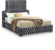 Sedona Velvet King Bed Grey - Gate FurnitureKing Bed