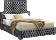 Sedona Velvet King Bed Grey - Gate FurnitureKing Bed