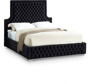 Sedona Velvet Queen Bed Black - Gate FurnitureQueen Bed