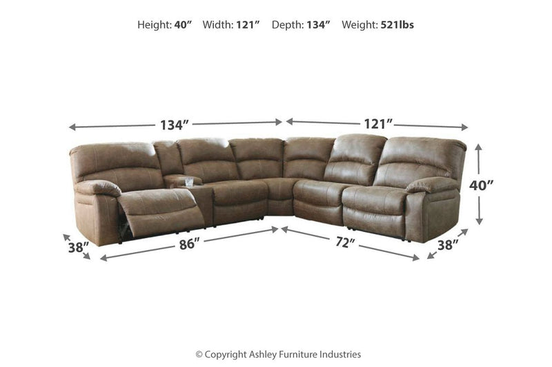 Segburg Driftwood 4 - Piece Power Reclining Sectional - Gate FurniturePower Reclining Sectional