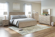 Senniberg Light Brown - White King Panel Bed - Gate FurnitureKing Bed
