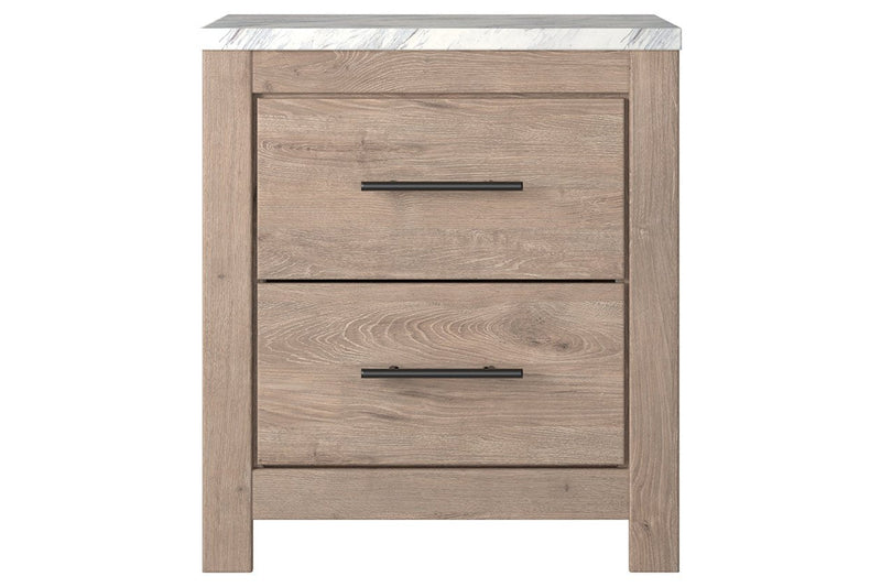 Senniberg Light Brown/White Nightstand - Gate FurnitureNightstand