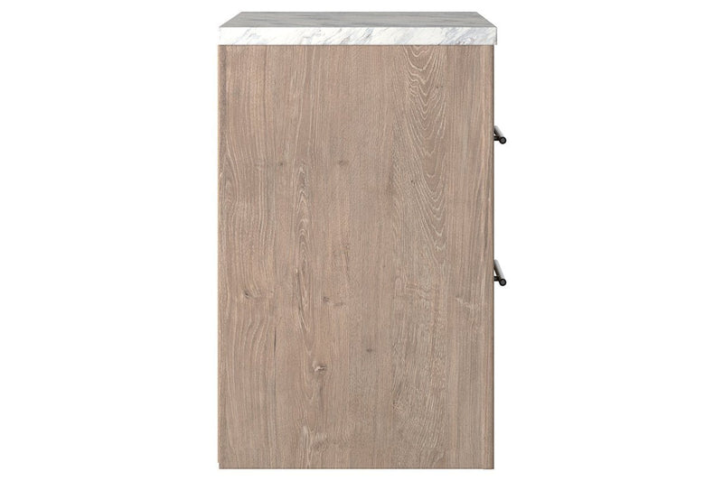 Senniberg Light Brown/White Nightstand - Gate FurnitureNightstand