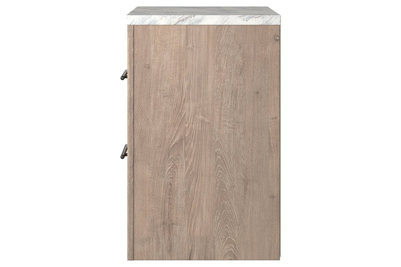 Senniberg Light Brown/White Nightstand - Gate FurnitureNightstand