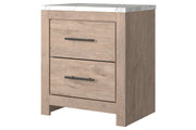 Senniberg Light Brown/White Nightstand - Gate FurnitureNightstand