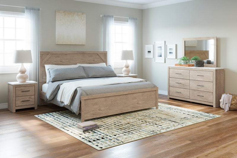 Senniberg Light Brown/White Panel Bedroom Set - Gate FurnitureBedroom Set