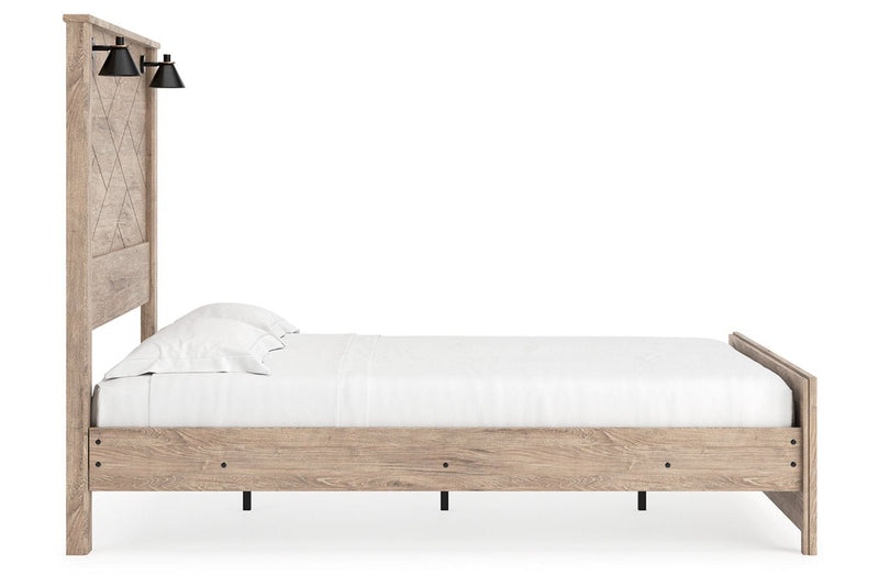 Senniberg Light Brown/White Queen Panel Bed - Gate FurnitureQueen Bed