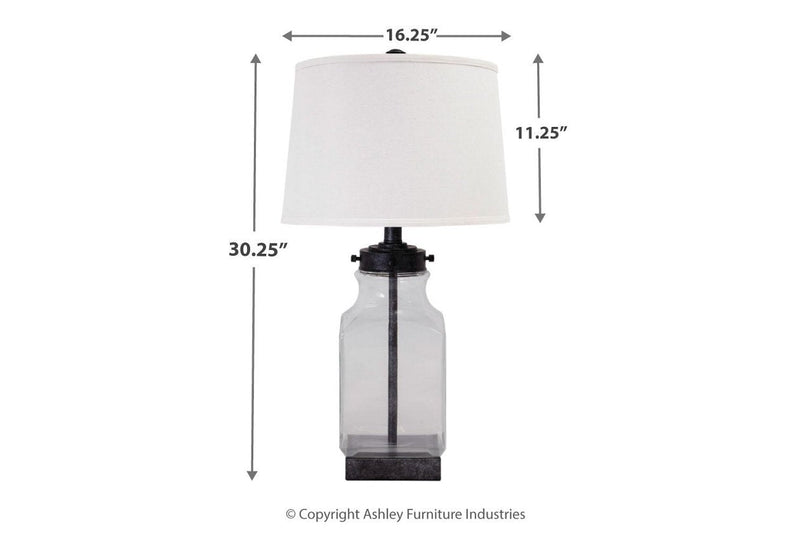 Sharolyn Transparent/Silver Finish Table Lamp - Gate FurnitureTable Lamp