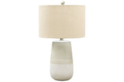 Shavon Beige/White Table Lamp - Gate FurnitureTable Lamp