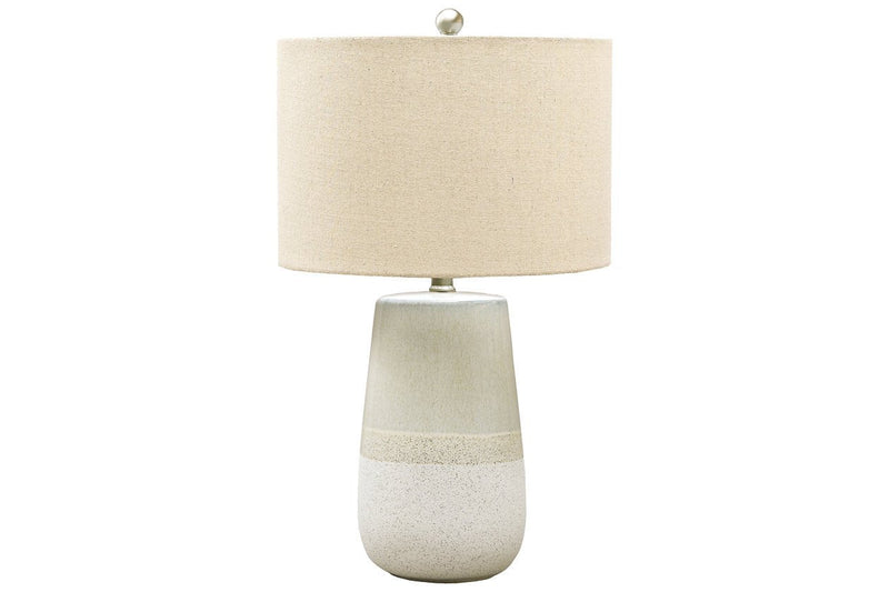 Shavon Beige/White Table Lamp - Gate FurnitureTable Lamp