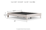 Shawburn Whitewash Queen Platform Bed - Gate FurnitureQueen Bed