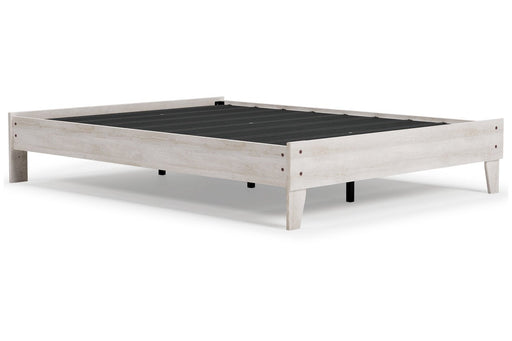 Shawburn Whitewash Queen Platform Bed - Gate FurnitureQueen Bed