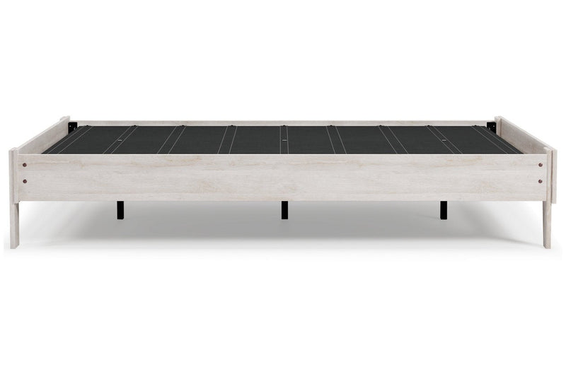 Shawburn Whitewash Queen Platform Bed - Gate FurnitureQueen Bed