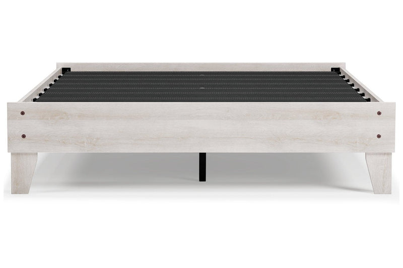 Shawburn Whitewash Queen Platform Bed - Gate FurnitureQueen Bed