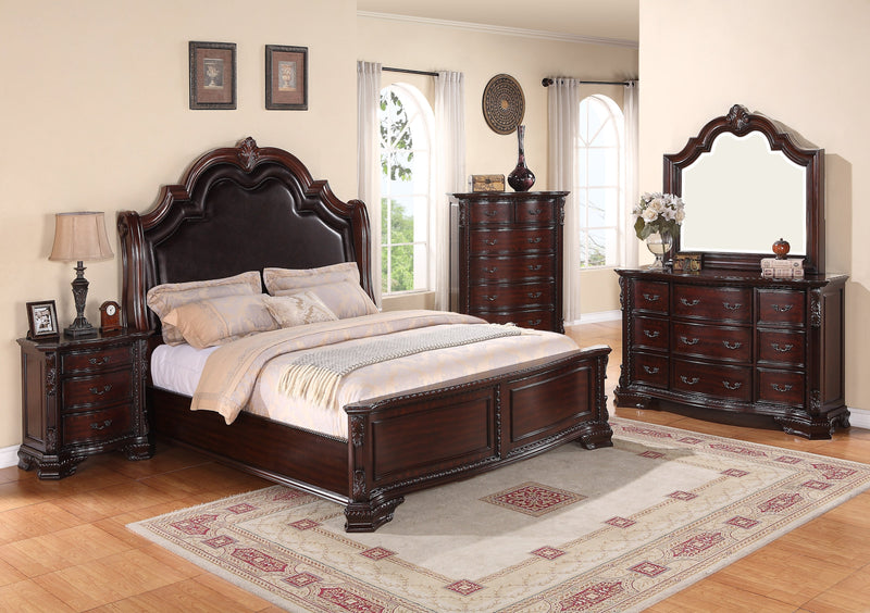 Sheffield Dark Cherry Queen Panel Bed - Gate FurnitureQueen Bed