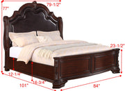 Sheffield Rich Brown King Upholstered Panel Bed - Gate FurnitureKing Bed