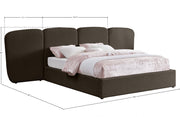 Shiloh Boucle Fabric King Bed (3 Boxes) Brown - Gate FurnitureKing Bed