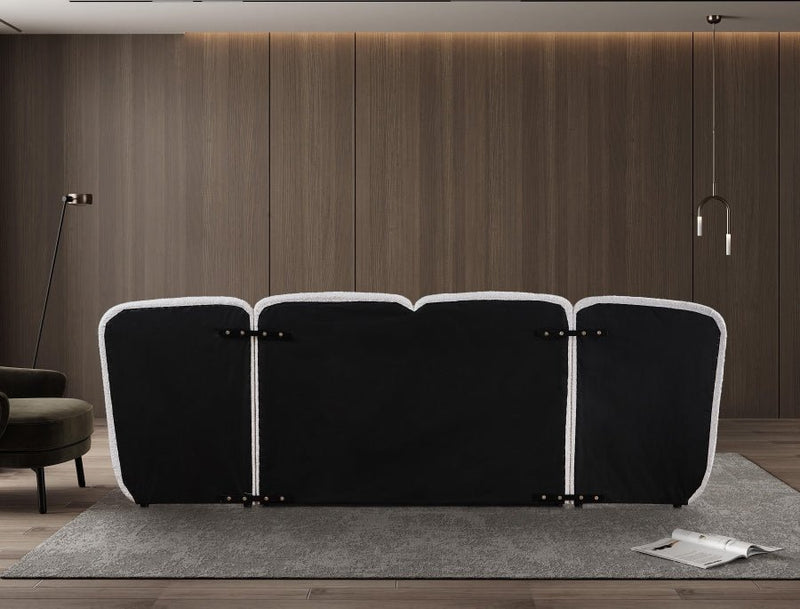 Shiloh Boucle Fabric King Bed (3 Boxes) Cream - Gate FurnitureKing Bed