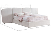 Shiloh Boucle Fabric Queen Bed (3 Boxes) Cream - Gate FurnitureQueen Bed