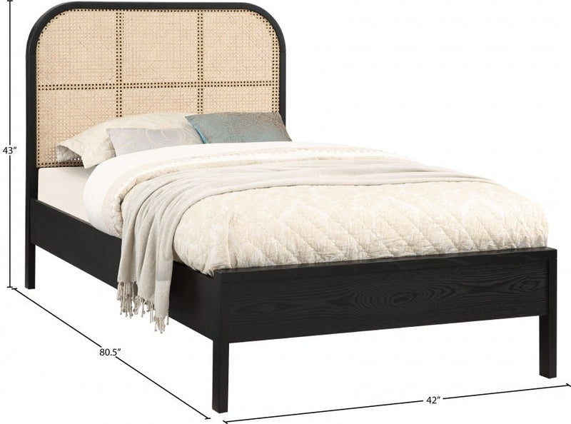Siena Ash Wood Twin Bed (3 Boxes) Black - Gate FurnitureTwin Bed