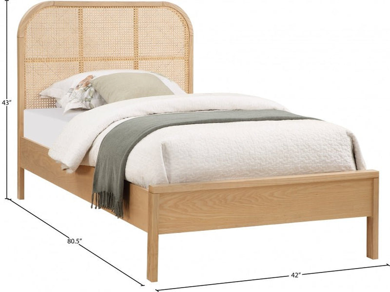 Siena Ash Wood Twin Bed (3 Boxes) Natural - Gate FurnitureTwin Bed