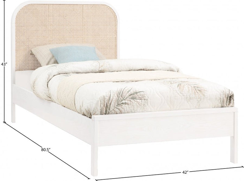 Siena Ash Wood Twin Bed (3 Boxes) White - Gate FurnitureTwin Bed