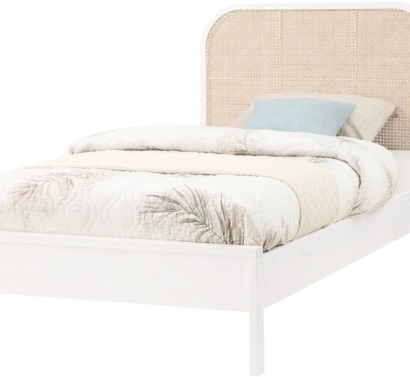 Siena Ash Wood Twin Bed (3 Boxes) White - Gate FurnitureTwin Bed