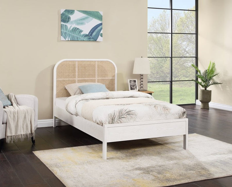 Siena Ash Wood Twin Bed (3 Boxes) White - Gate FurnitureTwin Bed
