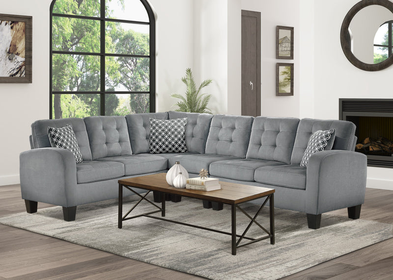 Sinclair Gray Reversible Sectional - Gate FurnitureSectional