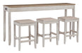 Skempton White/Light Brown Counter Height Dining Table and Bar Stools (Set of 3) - D394-223 - Gate Furniture