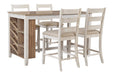 Skempton White/Light Brown Counter Height Dining Table - D394-32 - Gate Furniture