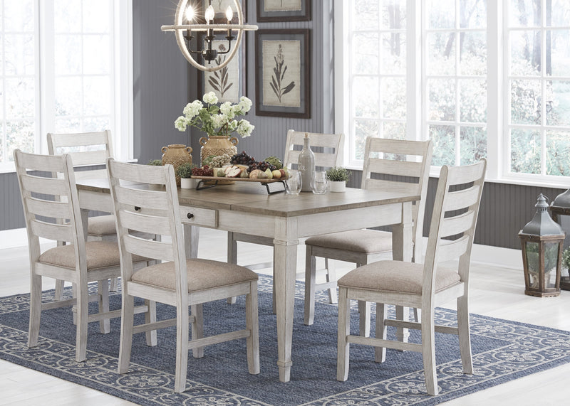 Skempton White - Light Brown Dining Room Set - Gate FurnitureDining Room Set