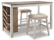 Skempton White/Light Brown 3 - Piece Counter Height Set w/ Stools - Gate FurnitureCounter Height Set