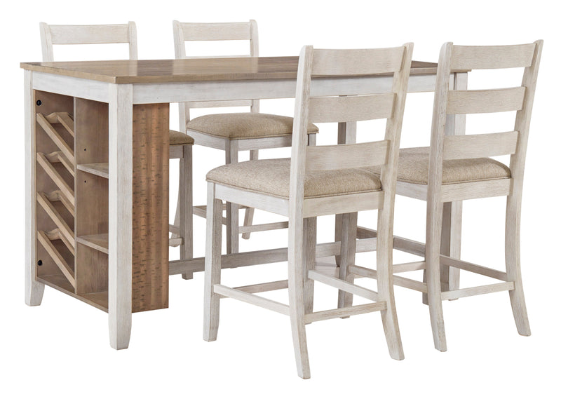 Skempton White/Light Brown 5 - Piece Counter Height Set - Gate FurnitureCounter Height Set