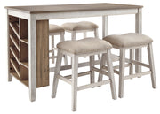 Skempton White/Light Brown 5 - Piece Counter Height Set w/ Stools - Gate FurnitureCounter Height Set