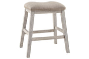 Skempton White/Light Brown Counter Height Bar Stool (Set of 2) - Gate FurnitureBarstool