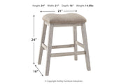 Skempton White/Light Brown Counter Height Bar Stool (Set of 2) - Gate FurnitureBarstool